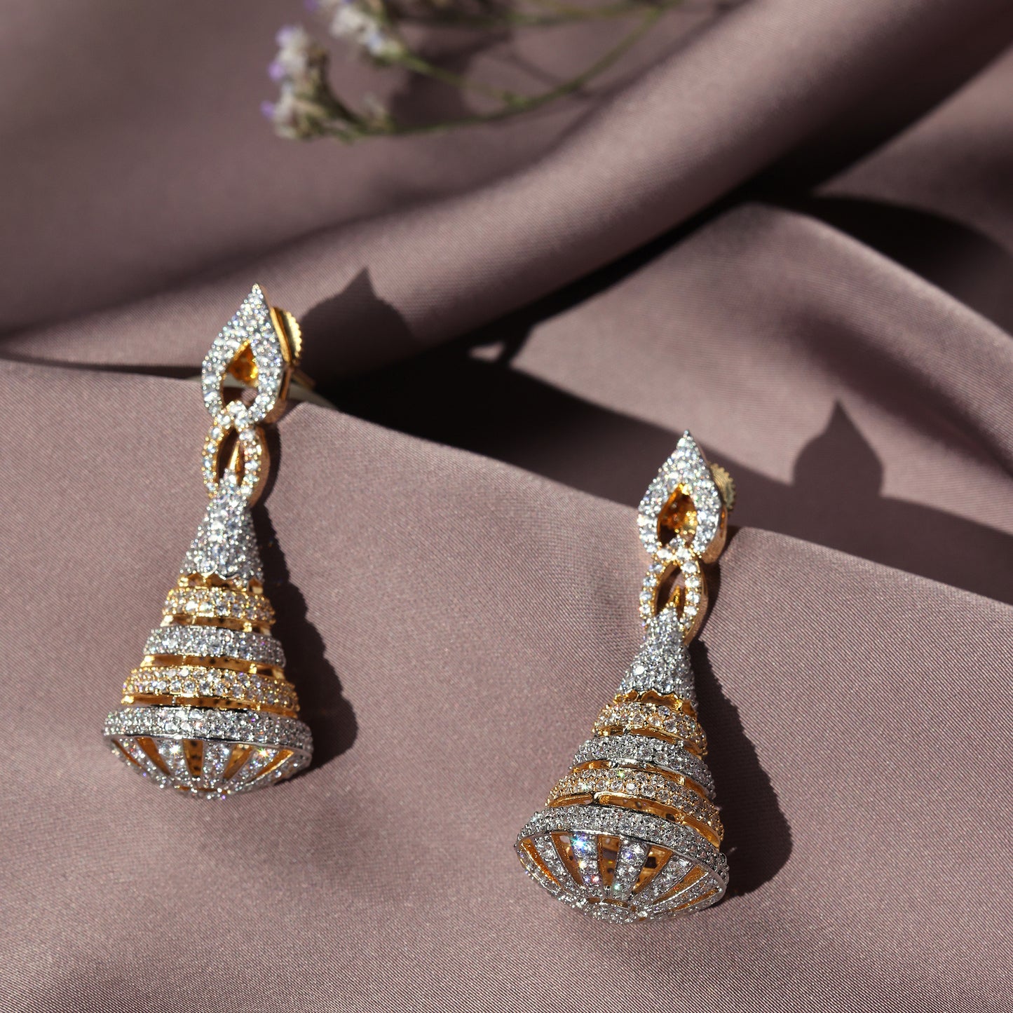 SVARNA DHARA-THE CASCADE OF LIGHT EARRINGS
