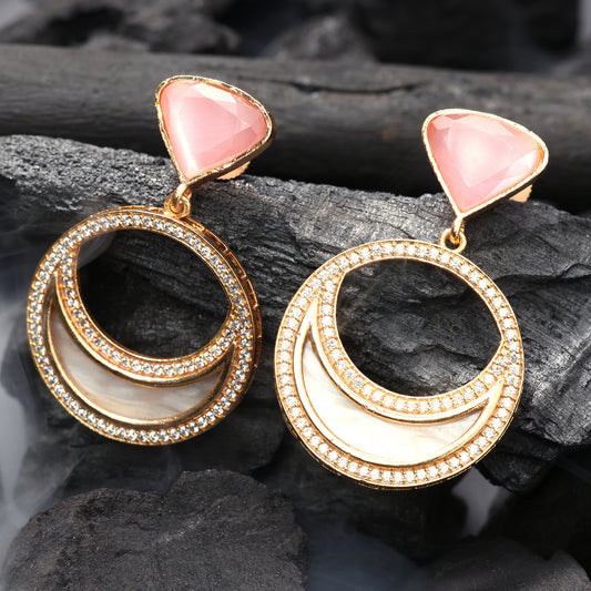 CELESTIAL ROSE CZ EARRINGS